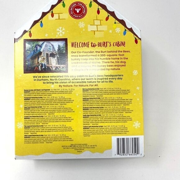 Burt's Bees Lip Balm Advent Calendar 2023 Cozy Cabin 12 Holiday Surprises - Picture 3 of 9